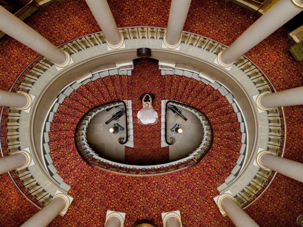 love is in the air - culzean castle - drone shot - wedding